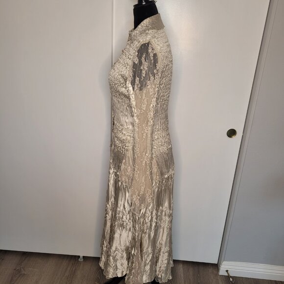 Komarov Champagne Satin & Lace Two-Piece Skirt Set – Top (L), Skirt (M) - Picture 5 of 16